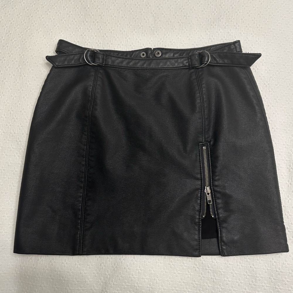 Free People Leather Skirt